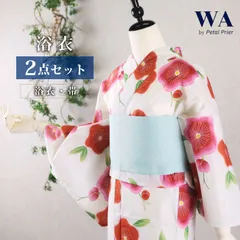 浴衣 2点セット 浴衣セット 赤 ピンク 椿 レトロ 半幅帯 フリーサイズ 新品 未使用 ゆかた yukata 浴衣 レディース YKN-1-7