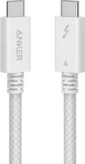 Anker Prime USB-C & USB-C ケーブル Thunderbolt 4 (240W, 40Gbps) 1.0m ホワイト 8K映像出力, 40Gbps超高速データ転送, 240W急速充電対応 iPhone MacBook iPad 他対応
