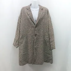 ◇ RCW フロントボタン 千鳥柄 秋冬向け カジュアル 長袖 コート サイズ38 ダークブラウン レディース メンズ E  【1310130028690】