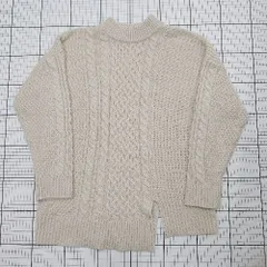 ◇ ⊇ And french フレンチ 秋冬 長袖 ボトルネックケーブル編みニット サイズL ベージュ系 レディース E  【1508200030739】