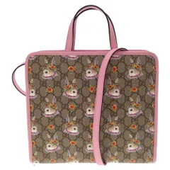 GUCCI (グッチ) GGスプリーム ヒグチユウココラボ チルドレンズ ラビット 2way トートバッグ ハンドバッグ 630542 ベージュ/ピンクのサムネイル