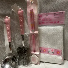 Ｈello  Ｋitty     ターナー、　お玉、　箸 & 箸置き、　ふきん、   4  点　セット