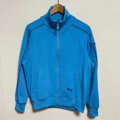 古着 PUMA プーマ 80s メンズ ヴィンテージトラックジャケット ジャージ フルジップ 水色 ヒットユニオン オールシーズン ロゴ刺繍 ポケット2つ M相当
