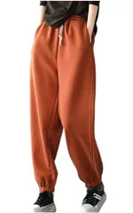 オレンジ_2XL [チュナッチ] もこもこパンツ あったか 裏ボア 裏起毛 ロング パンツ ウエストゴム ボトムス 秋 冬 ルームウエア 厚手 ズボン オシャレ 寝間着 温かいパジャマ あったかいパジャマ 3l 韓国 服 ロング丈 モコモコ 大きい サイズ ス
