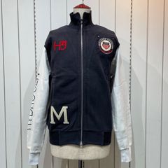 【未使用品】HYDROGEN　フルジップスウェットシャツ ロゴワッペン　ネイビー　003602【F00064】