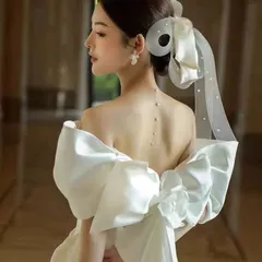 ヘアアクセサリー 薔薇 ローズ 2ペア ホワイト 白 リボン パール ヘアクリップ ヘッドドレス パーティ ブライダル ホワイト レース シースルー 二次会 発表会 結婚式 きれいめ お呼ばれ 謝恩会 演奏会 レディース 披露宴