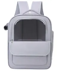 【快適背負い心地】 猫用ペットリュック 通気性 大容量 折りたたみ可 前開き構造 背負いやすい 軽量 キャリーバッグ 多色展開 お出かけ用 (グレー) [グレー]