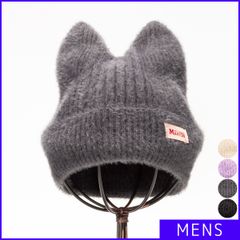 【新品・未使用】 ねこみみニット帽 メンズ レディース ユニセックス ニットキャップ ワッチキャップ ネコ耳 ねこ耳 可愛い かわいい 韓国 猫耳 おしゃれ 耳付き ニット 防寒 大学生 カジュアル 帽子 即購入可 まだ グレー 灰色 STY-63839-CP