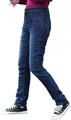 Captain K キャプテン・ケイ デニム スキニー パンツ ストレッチ フロントジッパー デニムパンツ レディース( ネイビー,  4L)