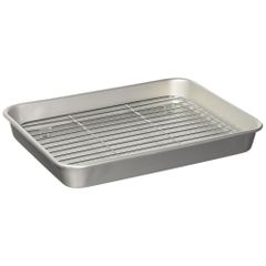 軽量で使いやすい バット 谷口金属 トレー アミ付きセット 料理 27.8×21.3cm 4号 日本製 下ごしらえ 揚げ物 天ぷら