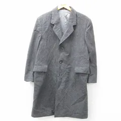 S/古着 長袖 ウール コート メンズ ロング丈 グレー 25feb19 中古 アウター
