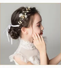 キッズ 髪飾りベビー髪飾り　ヘアバンド　ティアラ　ドレス　リボン　花かんむり　花冠