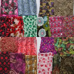 古着卸 まとめ売り ストール 柄MIX 小物 20枚セット (ユニセックス ) 花柄 アニマル レオパード ハート クローバー 中古 古着 NB0305