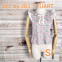 美品　JILL by JILL STUART　ジルバイジルスチュアート　Liberty　リバティ　ノースリーブブラウス　タンクトップ　リボン　ラウンドネック　クルーネック　花柄　Sサイズ　S　レディース　春夏(4191456 bbb150)