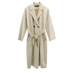 ザラ フェイク スエード ロングコート S ベージュ ZARA レディース