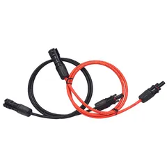 【新品】 MC4 延長 ケーブル 1500V ーラー コネクタ付きソ太陽光発電用機器 部材 MC4型 コネクター IP67防水 片端加工 2本セットMC4コネクター 2本/1セット (3m赤+3m黒) 0のサムネイル