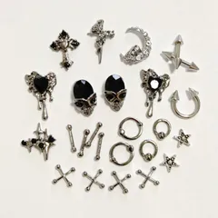 No.286　サブカル　ゴシック　スカル　十字架　クロス　ネイルパーツ　まとめ売り