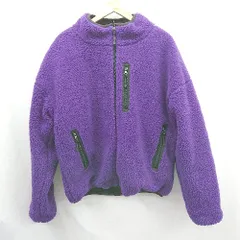 ◇ ⊇ Nylaus ナイラス リバーシブル 長袖 ボア キルティング ブルゾン サイズLL パープル ブラック メンズ E  【1506230017140】