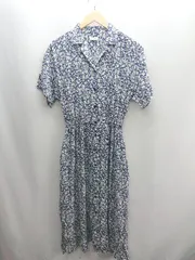 ◇ ⊂ LOWRYS FARM ローリーズファーム 総柄 半袖 ロング ワンピース サイズF ブルー系 レディース E  【1502060001533】