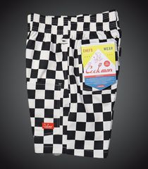 Cookman クックマン ルーズフィット イージー ショートパンツ (Front pocket Checker Black) カラー：ブラック×ホワイト