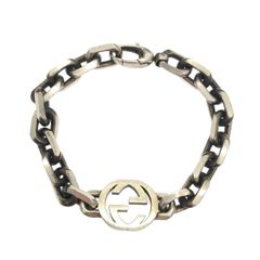 GUCCI グッチ インターロッキング チェーン ブレスレット  シルバー 18