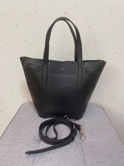 INDIVI 幾何柄カット　メッシュ　トートバッグ 2way ベルト付き