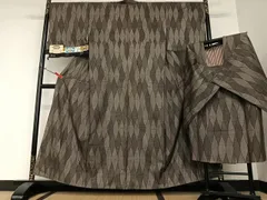 平和屋着物●本場大島紬　アンサンブル　純泥染め　手織り　150亀甲　立涌文　証紙付き　正絹　逸品　AAAZ7417zg