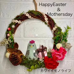フラワーリース ハンドメイド リース   小鳥 花 春