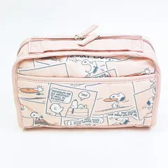 スヌーピー 仕切りポーチ (ピンク) コミックトラベルシリーズ SNOOPY