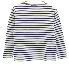 SAINT JAMES セントジェームス フランス製 ボーダー柄 7分袖 バスクシャツ XXS アイボリー レディース 古着