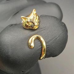 金の猫リング K18/PT900