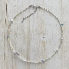 天然石とチェコビーズのネックレス／チョーカー