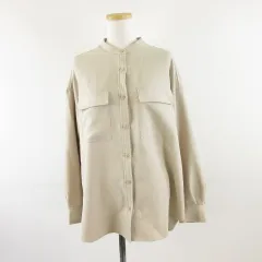 ジーユー GU ダブルポケットオーバーサイズシャツ 長袖 ベージュ M *A762