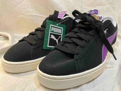 PUMA 395388 スニーカー プーマ シューズ 27.5 パープル ブラック ワッペン 
