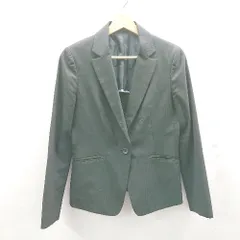 ◇ ⊇ COMME CA ISM コムサイズム ウール系 背抜き ひざ丈 S スカートスーツ サイズM ブラック レディース E  【1502180059148】