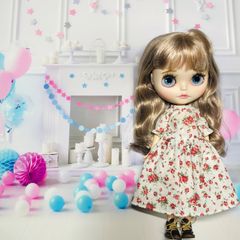 ワンピース 白地に薔薇のプリント柄(R-6)