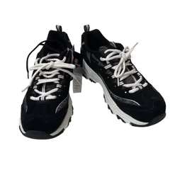 Z1511【美品】SKECHERS D'LITES-Me Time スケッチャーズ 11936-BKW スニーカー ブラック/グレー/ホワイト サイズ25.0cm