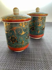 高級 美品 九谷焼 正峰窯 黄地花鳥 金彩 小鉢揃 4枚セット 角鉢 青粒鉄仙 高級 美品 九谷焼 正峰窯 黄地花鳥 金彩 小鉢揃 4枚セット 角鉢