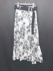 ◇ Θ snidel スナイデル 花柄 ロング丈 フレア スカート サイズ0 ブラック系 レディース E  【1507160005405】