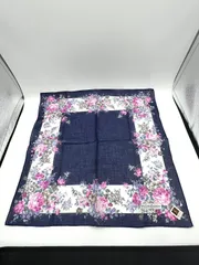 【未使用品】Yves Saint Laurent イヴサンローラン ハンカチ バンダナ ブルー系 花柄  W47 H47