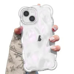【大人気】UEEBAI ケース 対応 iPhone 14 6.1 inch 用の ケース ウェーブデザイン スマホカバー 可愛い おしゃれケース カラフルケース TPUカバー カーリーウェーブケース 軽量 薄型 グリッター 光沢カバー 耐衝撃ケース 人気ケース