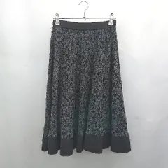 ◇ Θ tocco closet トッコ クローゼット 模様入り 膝下丈 プリーツ スカート サイズM ブラック系 レディース E  【1507080012637】