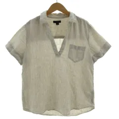 ジェイクルー J.CREW シャツ スキッパーカラー プルオーバー 半袖 リネン100％ ベージュ S