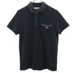 ラコステ 半袖 ポロシャツ 2 ブラック LACOSTE 鹿の子 REGULAR FIT メンズ