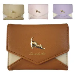 新品　伸び猫レター折財布　三つ折り財布　コンパクト財布　ねこ　neco　 ミニサイズ JW-0266S（どれか1個の価格です）