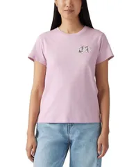 【送料無料】 リーバイス レディース シャツ トップス Women's Perfect Graphic Logo Cotton T-shirt Lily Hl Logo Fragrant Lilac