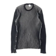 ARMANI COLLEZIONI アルマーニコレツォーニ ニット ベージュ ブラック サイズ:50 | ストライプ ジャガード リンガーネック ニット (Q51030 17) | トップス セーター【メンズ】【中古】のサムネイル