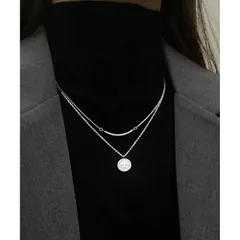 ☆ シルバー ☆ ２連コインネックレス ネックレス レディース シンプル ペンダント 2連ネックレス コインネックレス レディースジュエリー アクセサリー 大人 かわいい おしゃれ 可愛い オシャレ 大人っぽい カジュアル Diamond Hearts