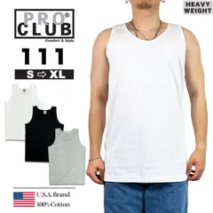 【新品】PRO CLUB タンクトップ 厚手 メンズ プロクラブ ヘビーウェイト 無地 111 6.0オンス コットン 厚め 白 黒 ユニセックス ストリート