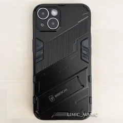 iPhone 14 / 13 ケース スマホ バンパー アーマー スタンド マグネットホルダー対応 ブラック 黒 黒色 アイフォン